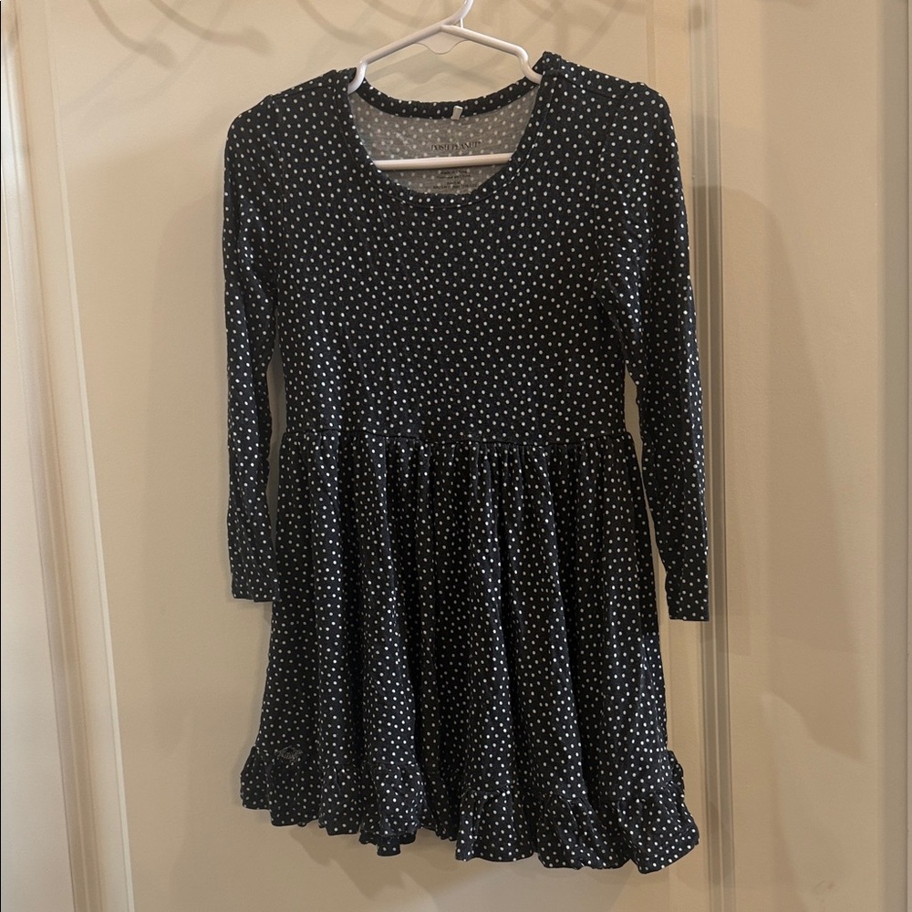 POSH PEANUT LONG SLEEVE RUFFLED TWIRL DRESS IN AGGIE SIZE 3-4